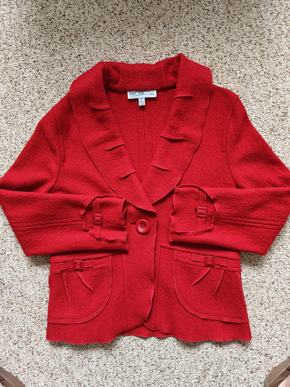 Dark Red Boiled Wool Jacket